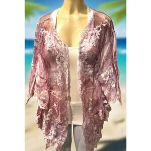 Origami Plum Floral Kimono One Size